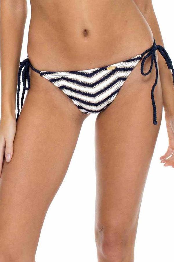 Luli Fama El Malecon Braided Wavey Tieside Ruched Back Brazilian Bottom